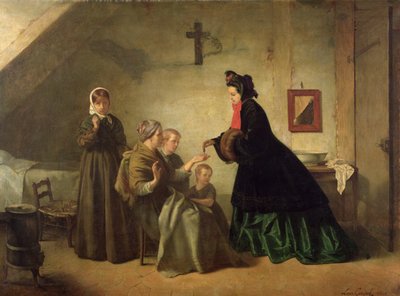 Empress Eugenie Visiting the Unfortunate, 1864 by Paul Leon Lucien Gopil